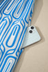 Geometric Print Contrast Trim V Neck A Line Maxi Dress
