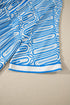 Geometric Print Contrast Trim V Neck A Line Maxi Dress