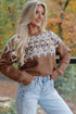 Geometric Print Drop Shoulder Alpine Inspired Pullover Sweater
