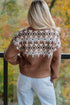 Geometric Print Drop Shoulder Alpine Inspired Pullover Sweater
