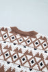 Geometric Print Drop Shoulder Alpine Inspired Pullover Sweater