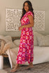 Geometric Print Flutter Sleeve Tiered Midi Dress