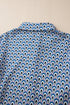 Geometric Print Long Sleeve Button Down Blouse