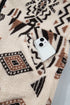 Geometric Print Long Sleeve Shirt Collar Zip Up Placket Binding Tape Jacket