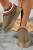 Geometric Print Panel Plush Lined Suede Texture Boots