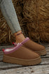 Geometric Print Panel Plush Lined Suede Texture Boots