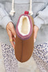 Geometric Print Panel Plush Lined Suede Texture Boots