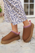 Geometric Print Panel Plush Lined Suede Texture Boots