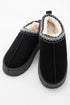 Geometric Print Panel Plush Lined Suede Texture Boots