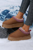 Geometric Print Panel Plush Lined Suede Texture Boots