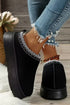 Geometric Print Panel Plush Lined Suede Texture Boots