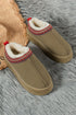 Geometric Print Panel Plush Lined Suede Texture Boots