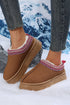 Geometric Print Panel Plush Lined Suede Texture Boots