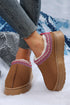 Geometric Print Panel Plush Lined Suede Texture Boots
