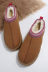 Geometric Print Panel Plush Lined Suede Texture Boots