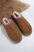 Geometric Print Panel Plush Lined Suede Texture Boots