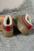 Geometric Print Panel Plush Lined Suede Texture Boots