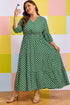 Geometric Print Pocketed Ruffle Hem A Line Maxi Dress
