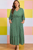 Geometric Print Pocketed Ruffle Hem A Line Maxi Dress