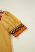 Geometric Print Short Puff Sleeve Frilled Collar Woven Blouse