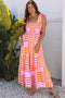 Geometric Print Smocked Tie Strap Tiered Maxi Dress