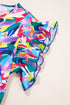 Geometric Print Tiered Ruffled Short Sleeve Maxi Dress