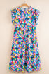 Geometric Print Tiered Ruffled Short Sleeve Maxi Dress