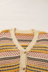 Geometric Print V Neck Button Down Cardigan
