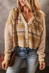 Geometric Print V Neck Button Down Cardigan
