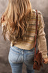 Geometric Print V Neck Button Down Cardigan