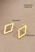 Geometric Rhombus Shape Polished Metal Stud Earrings