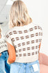 Geometric Ribbed Knit V Neck Sweater Vest