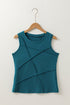 Geometric Seam Detail Soft Brushed Sleeveless Top