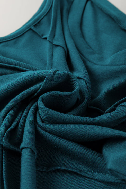 Geometric Seam Detail Soft Brushed Sleeveless Top