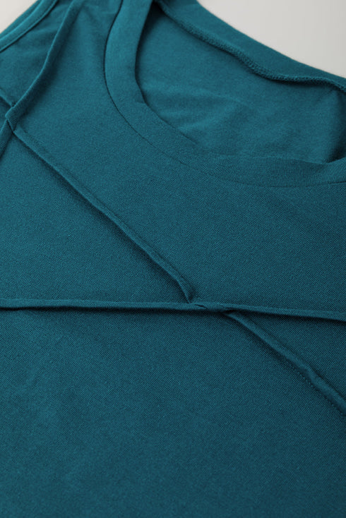 Geometric Seam Detail Soft Brushed Sleeveless Top