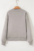Geometric Sleeve V Neck Relaxed Fit Pullover Sweatshirt