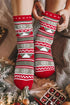 Geometric Snowflake Print Striped Crew Socks