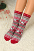 Geometric Snowflake Print Striped Crew Socks