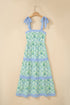 Geometric Striped Patchwork Sleeveless A Line Floral Dress