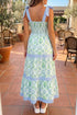 Geometric Striped Patchwork Sleeveless A Line Floral Dress