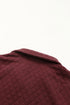 Geometric Texture Plaid Trim Long Sleeve Pullover Sweatshirt