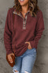 Geometric Texture Plaid Trim Long Sleeve Pullover Sweatshirt