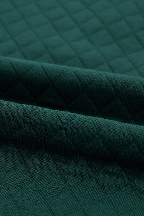 Geometric Texture Plaid Trim Sweatshirt