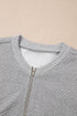 Geometric Textured Half Zip Mock Neck Sweatshirt