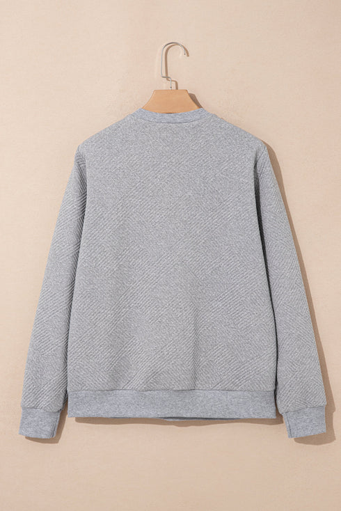 Geometric Textured Half Zip Mock Neck Sweatshirt