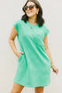 Geometric Textured Knit Cap Sleeve Shift Dress