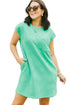 Geometric Textured Knit Cap Sleeve Shift Dress