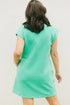 Geometric Textured Knit Cap Sleeve Shift Dress