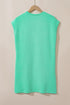 Geometric Textured Knit Cap Sleeve Shift Dress