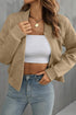 Geometric Textured Pattern Baseball Collar Jacket